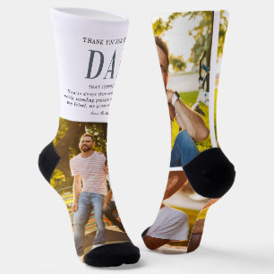 Stepdad Stepfather Quote   Three Photo Collage  Socks