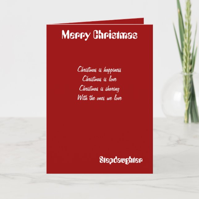Stepdaughter Christmas greeting cards (Front)