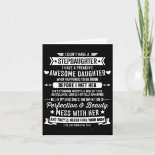 Stepdaughter For Step Bonus Dad Fathers Day Birthd Card