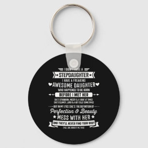 Stepdaughter For Step Bonus Dad Fathers Day Birthd Key Ring