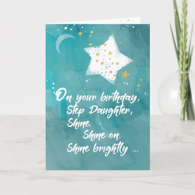 Stepdaughter Tween or Teen Birthday Night Sky Card (Front)