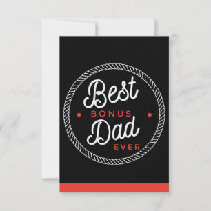 Stepfather Fathers day Cards,Black Best Bonus Dad Card
