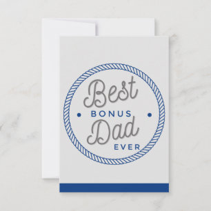 Stepfather Fathers day Cards,Grey Best Bonus Dad Card