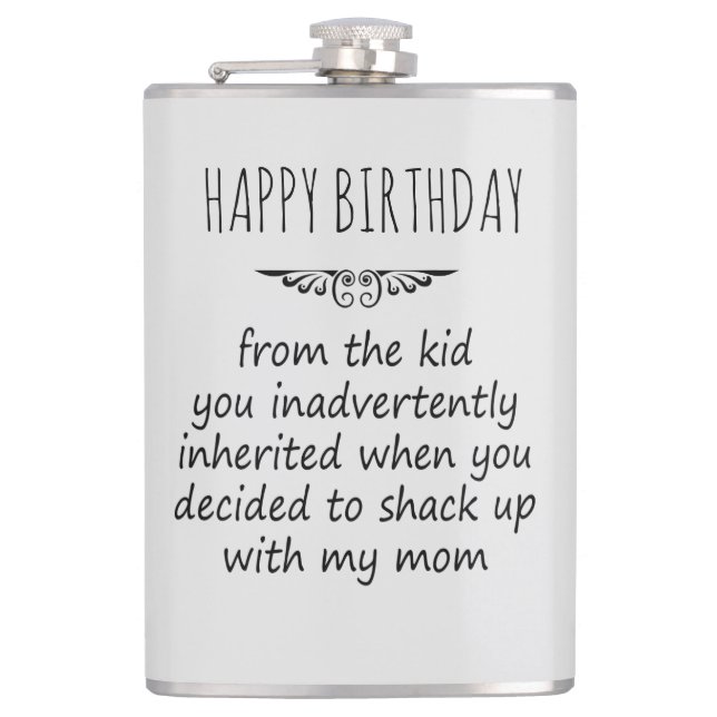 Stepfather Gift Hip Flask (Front)