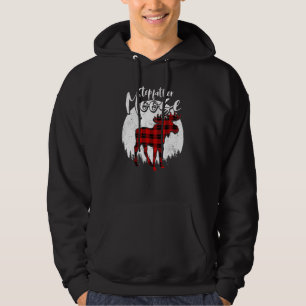 Stepfather Moose Red Plaid Buffalo Matching Family Hoodie