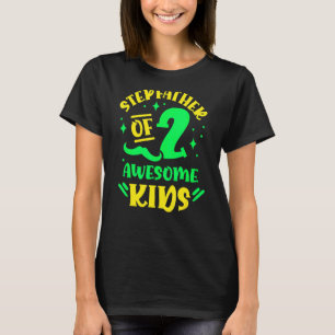 Stepfather Of 2 Awesome Kids Fathers Day Step Dad T-Shirt