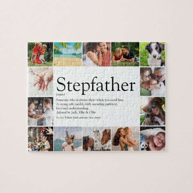 Stepfather, Stepdad Definition 14 Photo Fun Jigsaw Puzzle (Horizontal)