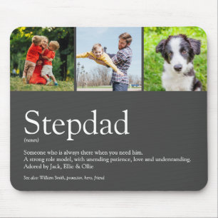 Stepfather Stepdad Definition 3 Photo Fun Grey Mouse Pad