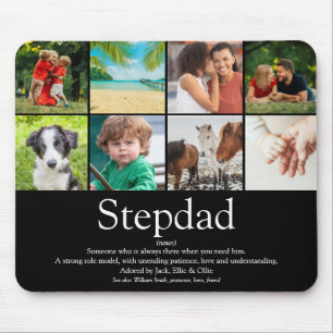Stepfather Stepdad Definition 8 Photo Fun Black Mouse Pad