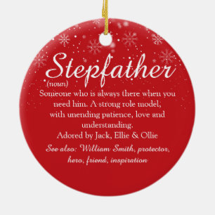 Stepfather Stepdad Definition Merry Christmas Ceramic Ornament