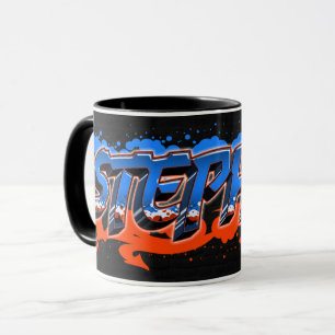 Stephan Vorname Name Graffiti blue orange Tasse Mug