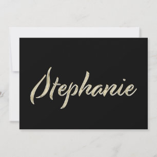 Stephanie white gold Handwriting Karte Card