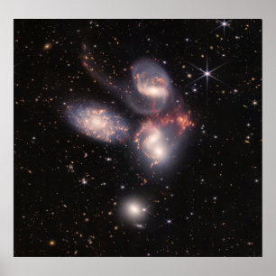 Stephan's Quintet 5 Galaxies Deep Field James Webb Poster