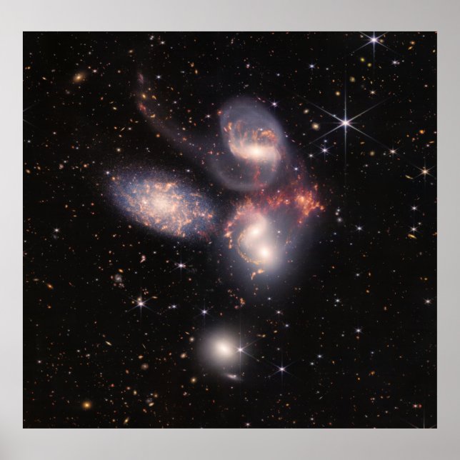 Stephan's Quintet 5 Galaxies Deep Field James Webb Poster (Front)