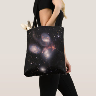 Stephan's Quintet 5 Galaxies Deep Field James Webb Tote Bag