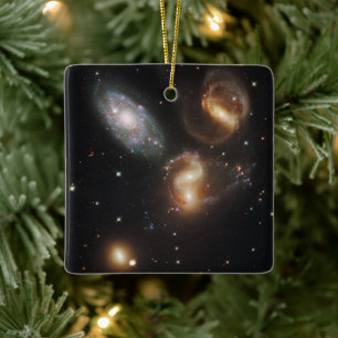 Stephan's Quintet: A Galaxy Galactic Wreckage Ceramic Ornament