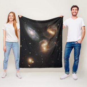 Stephan's Quintet: A Galaxy Galactic Wreckage Fleece Blanket