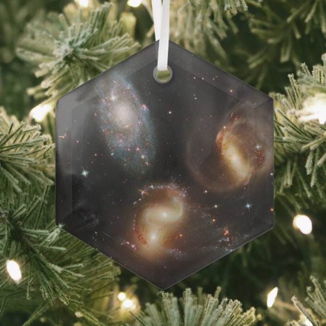 Stephan's Quintet: A Galaxy Galactic Wreckage Glass Tree Decoration (Insitu)