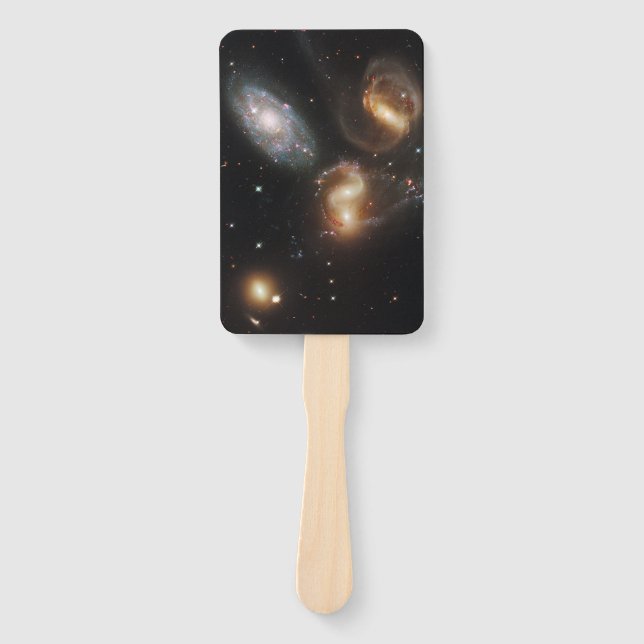 Stephan's Quintet: A Galaxy Galactic Wreckage Hand Fan (Front)