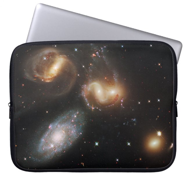 Stephan's Quintet: A Galaxy Galactic Wreckage Laptop Sleeve (Front)