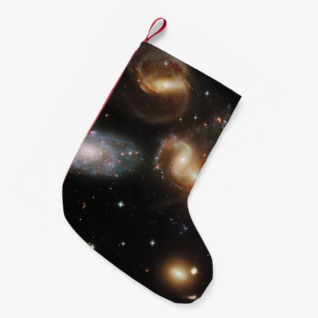 Stephan's Quintet: A Galaxy Galactic Wreckage Small Christmas Stocking (Front (Hanging))
