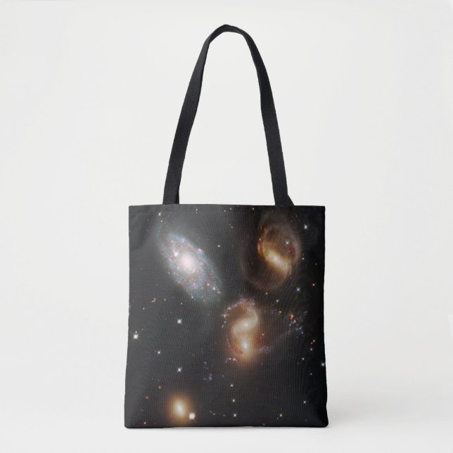 Stephan's Quintet: A Galaxy Galactic Wreckage Tote Bag (Front)