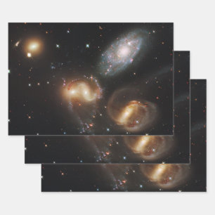 Stephan's Quintet: A Galaxy Galactic Wreckage Wrapping Paper Sheet