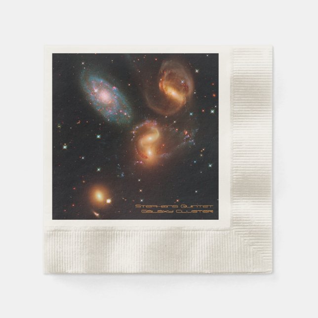 Stephans Quintet deep space star galaxy cluster Napkin (Front)