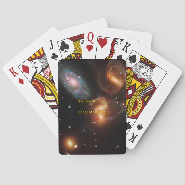 Stephans Quintet deep space star galaxy cluster Playing Cards (Back)
