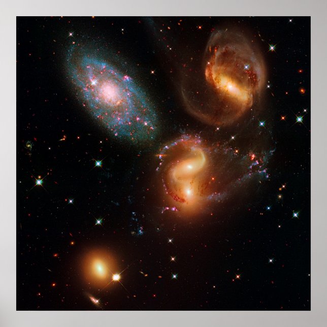 Stephans Quintet deep space star galaxy cluster Poster (Front)
