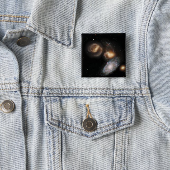Stephan's Quintet Galaxies 15 Cm Square Badge (In Situ)