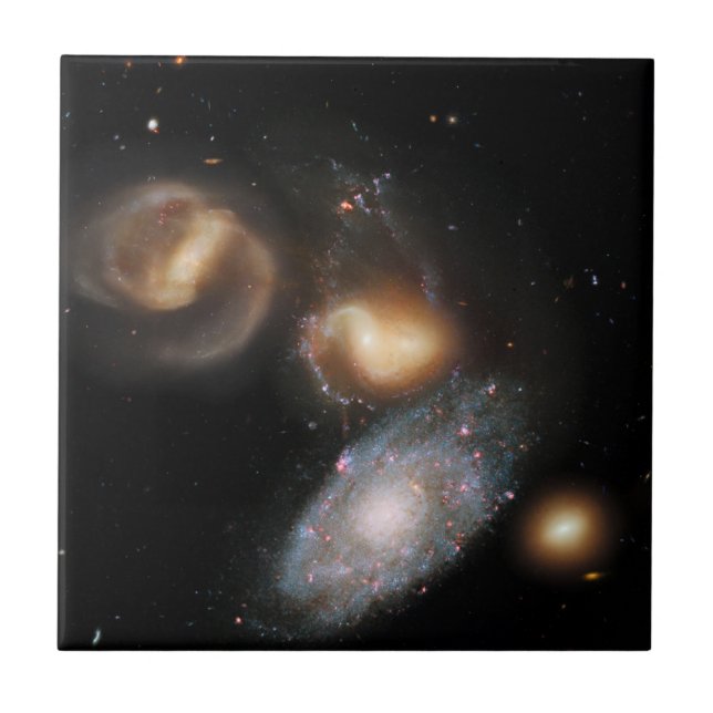 Stephan's Quintet Galaxies Ceramic Tile (Front)