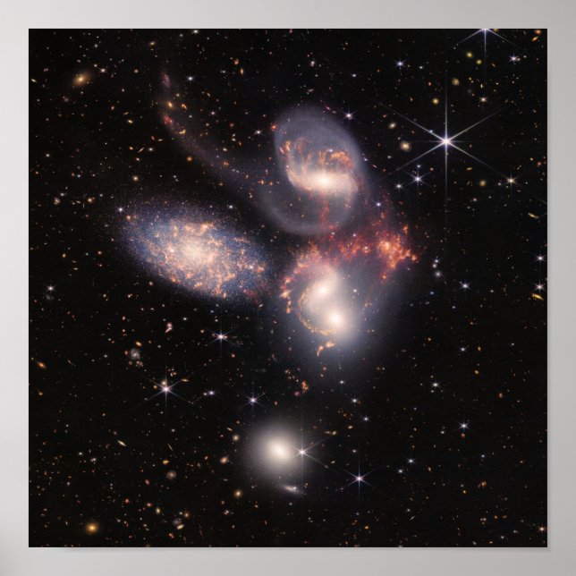 Stephan's Quintet James Webb Telescope Poster (Front)