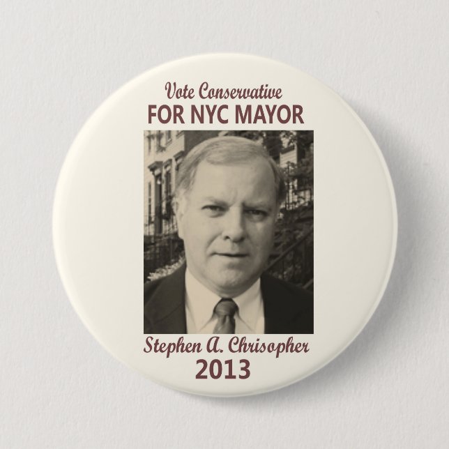 Stephen Christopher for NYC Mayor 2013 7.5 Cm Round Badge (Front)
