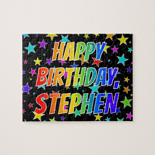 "STEPHEN" First Name, Fun "HAPPY BIRTHDAY" Jigsaw Puzzle (Horizontal)