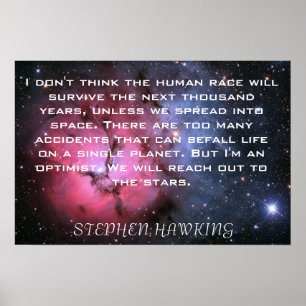 Stephen Hawking quote Space poster