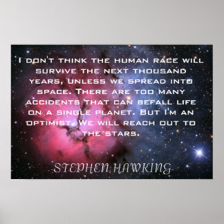 Stephen Hawking quote Space poster