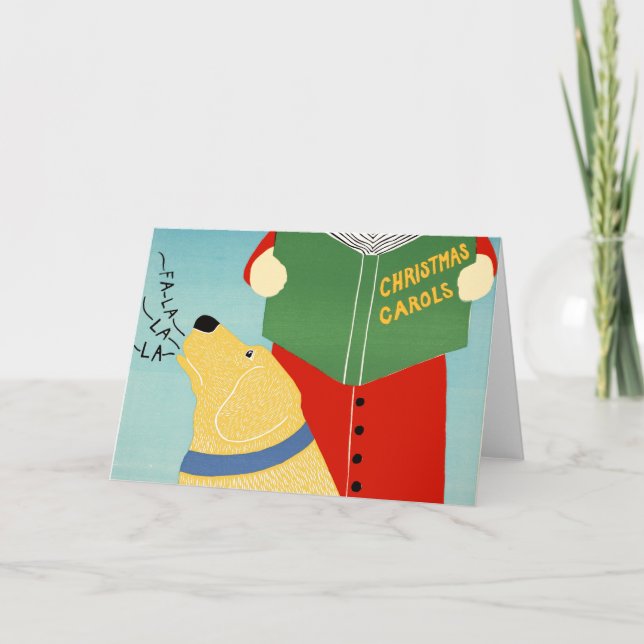 Stephen Huneck "Christmas Caroling" Greeting Card (Front)