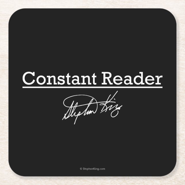 Stephen King, Constant Reader Square Paper Coaster (Front)
