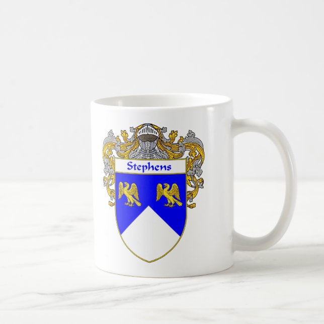 Stephens Coat of Arms/Family Crest (Mantled) Coffee Mug (Right)