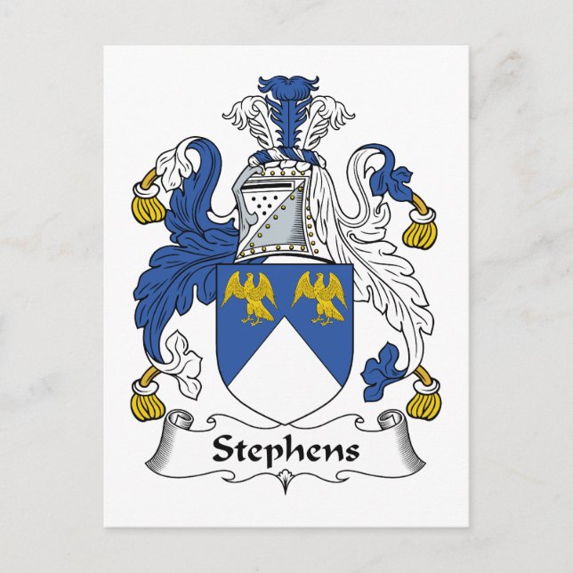 Stephens Family Crest Postcard (Front)