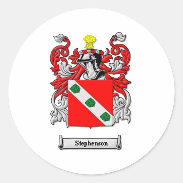 Stephenson Family Coat of Arms Classic Round Sticker (Front)