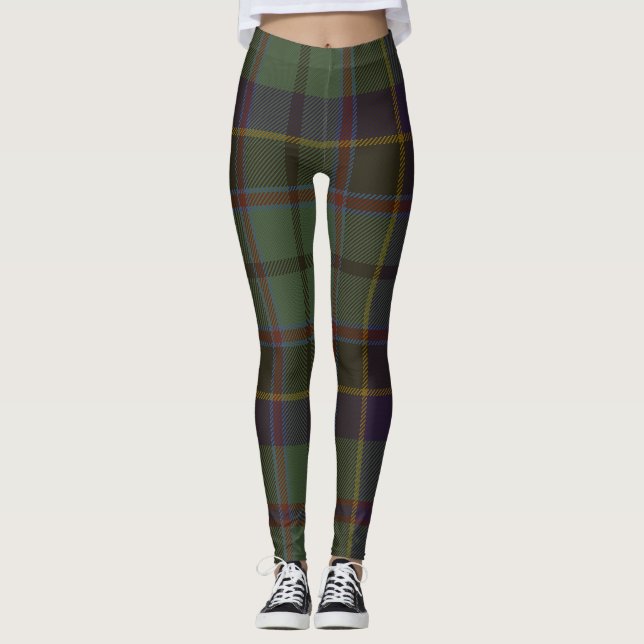 Stephenson Tartan Clan Plaid Leggings (Front)