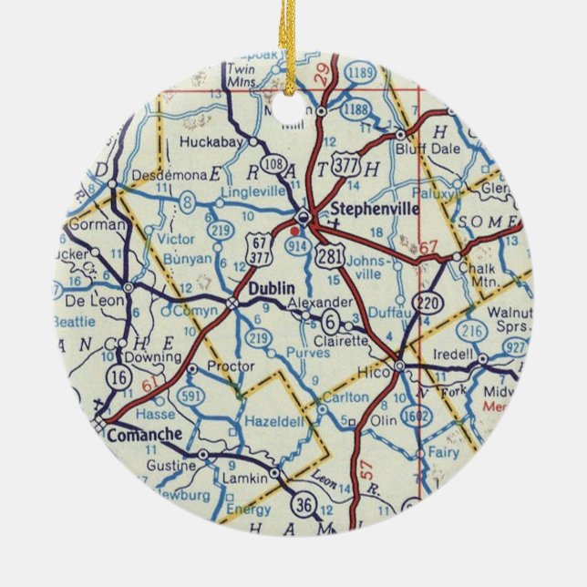 Stephenville Commanche and Dublin Ornament (Back)