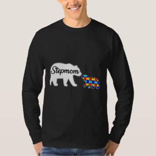 Stepmom Bear Autism Awareness Love Support Family T-Shirt