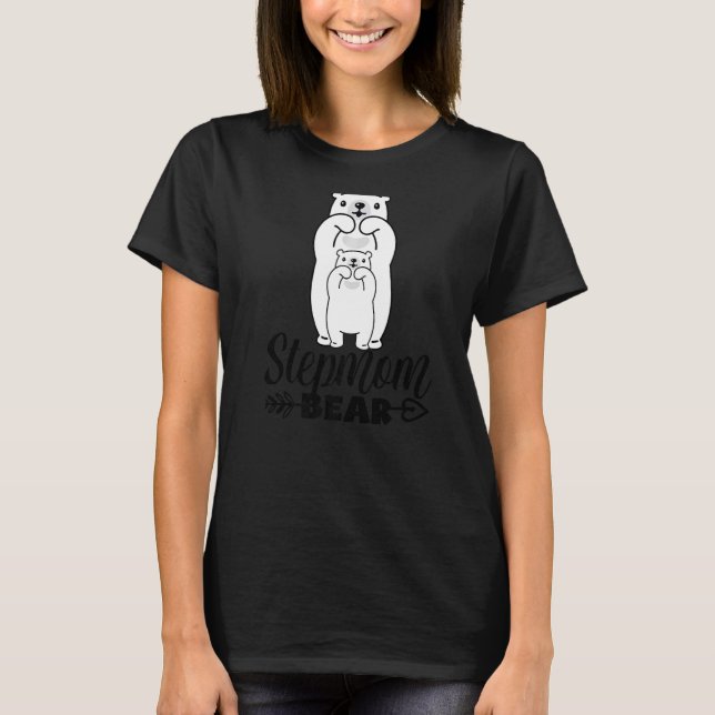 Stepmom Bear Proud Stepmom Matching Family T-Shirt (Front)