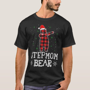 Stepmom Bear Red Plaid Family Matching Christmas P T-Shirt