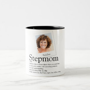 Stepmom Bonus Mum Definition Photo Two-Tone Coffee Mug