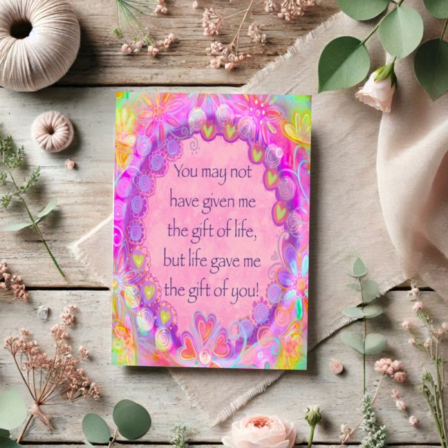 Stepmom Bonus Mum Mother’s Day Pretty Pink Card (Creator Uploaded)