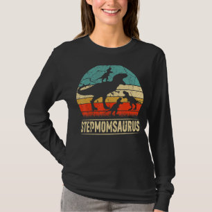 Stepmom Dinosaur T Rex Stepmomsaurus 3 Kids Family T-Shirt